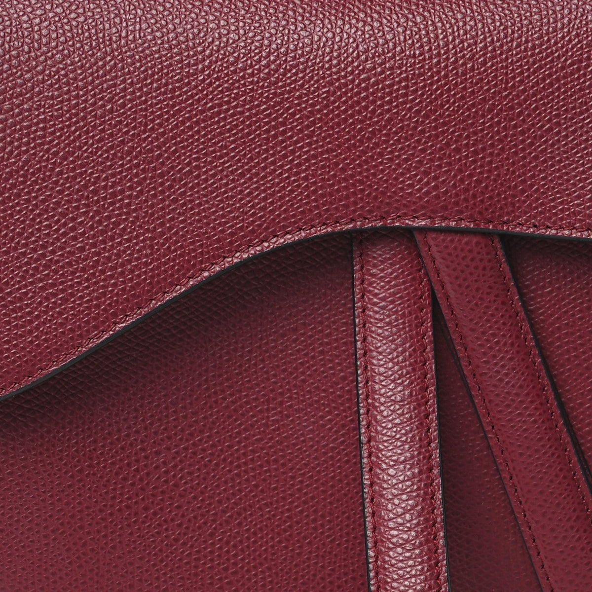 Christian Dior Grained Calfskin Saddle Bag Red