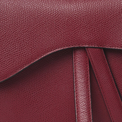 Christian Dior Grained Calfskin Saddle Bag Red