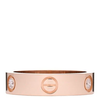 Cartier 18K Pink Gold 3 Diamond 5.5mm LOVE Ring 59 8.75