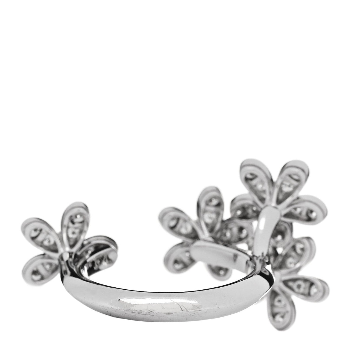 Van Cleef & Arpels 18K White Gold Diamond Socrate Ring 50 5.25