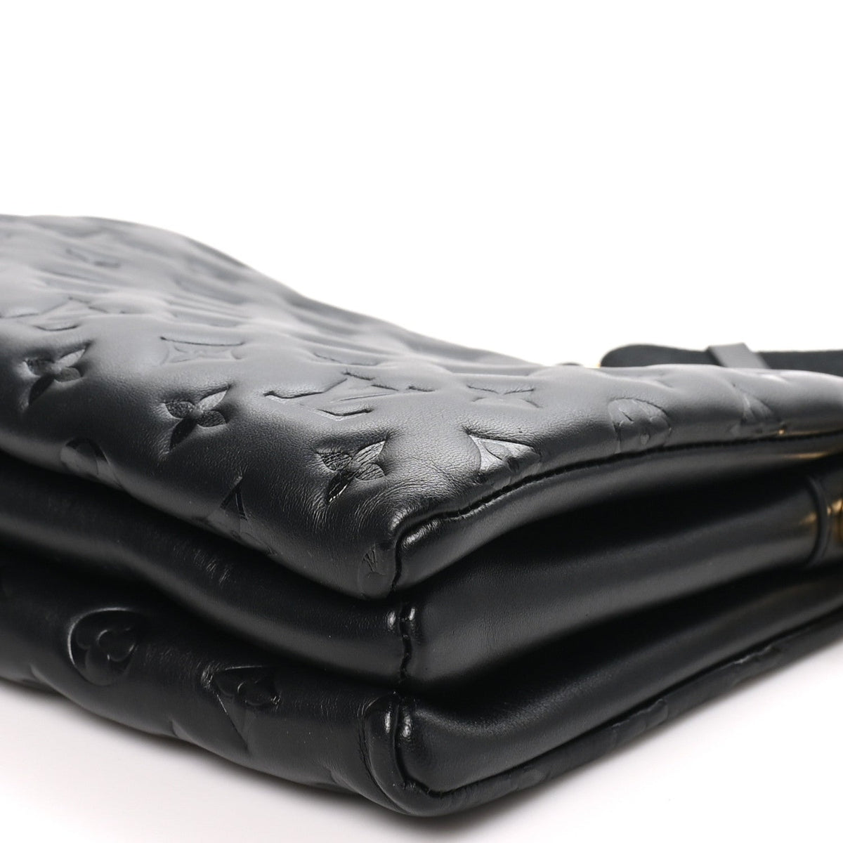 Louis Vuitton Lambskin Monogram Coussin PM Black 1985869