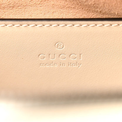 Gucci Calfskin Matelasse Small GG Marmont Chain Shoulder Bag White 1987195