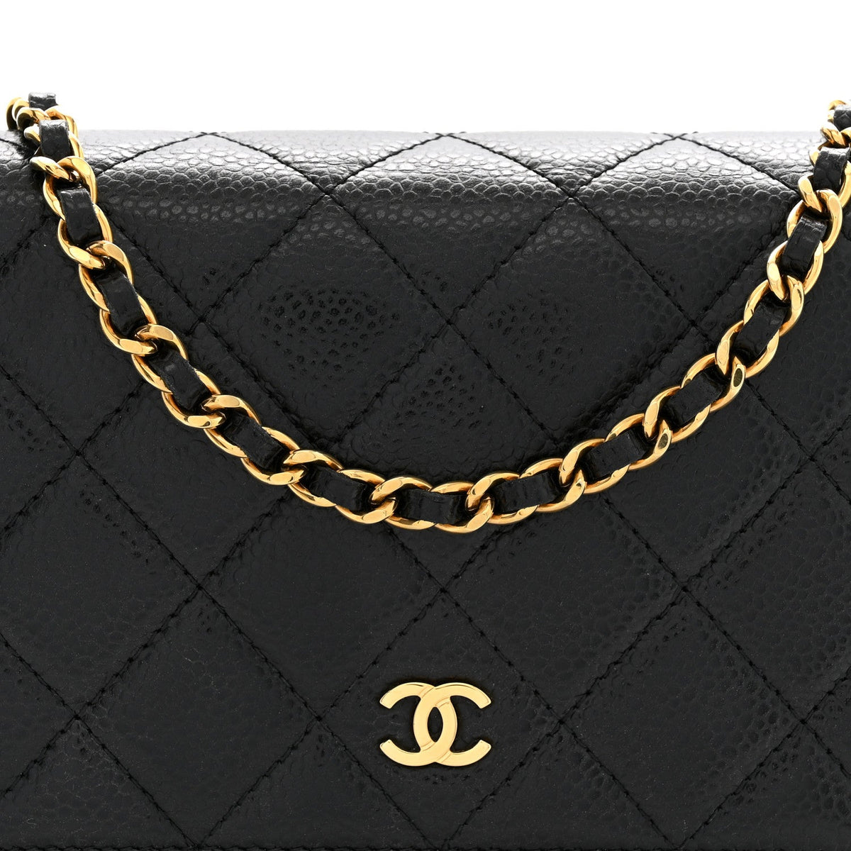 Chanel Caviar Quilted Wallet on Chain WOC Black