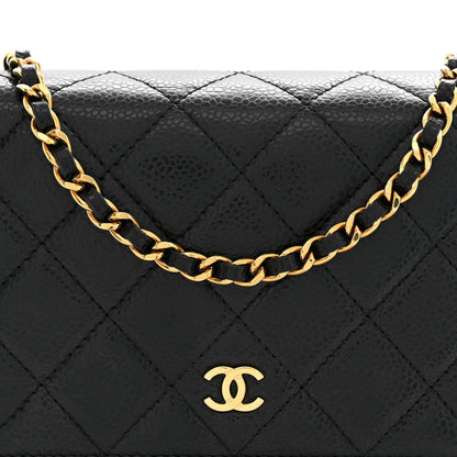 Chanel Caviar Quilted Wallet on Chain WOC Black