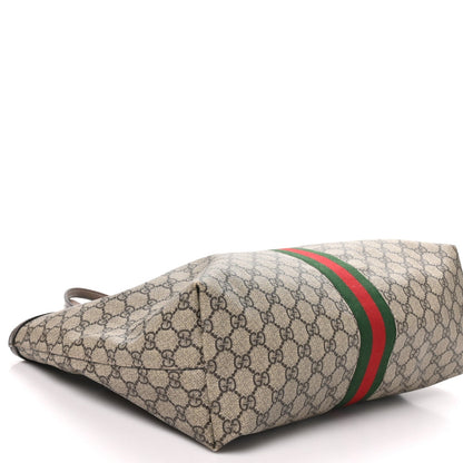 Gucci GG Supreme Monogram Medium Ophidia Shopping Tote Brown