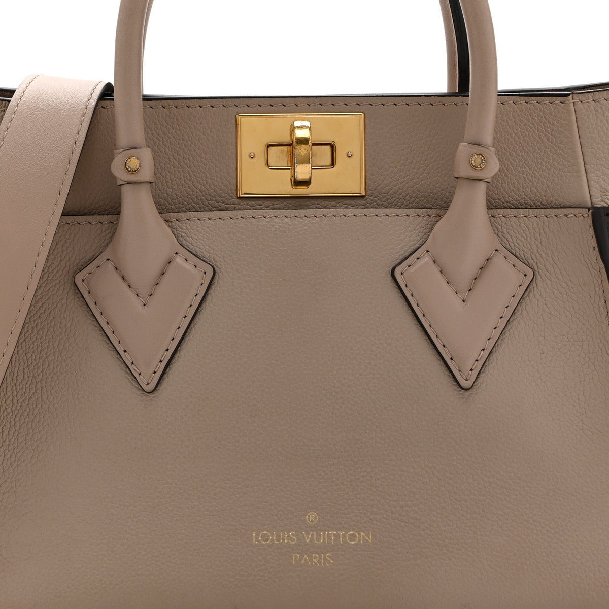 Louis Vuitton Calfskin Monogram On My Side PM Tote Bag Greige 1976660
