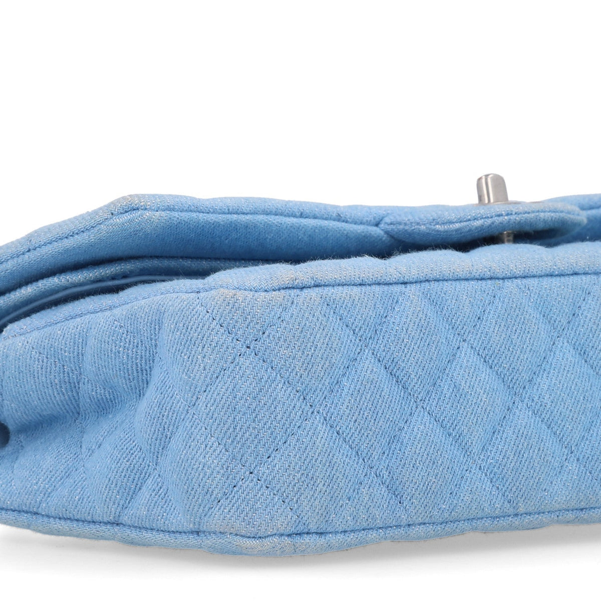 Chanel Denim Quilted Medium Double Flap Light Blue 1988543
