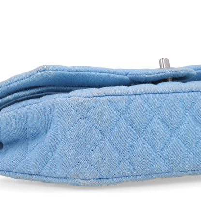 Chanel Denim Quilted Medium Double Flap Light Blue 1988543