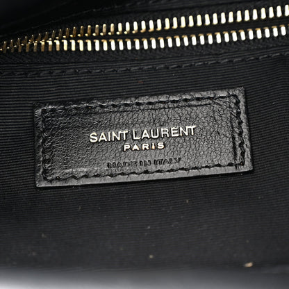 Saint Laurent Satin Patchwork Monogram Medium Jamie Bag Black