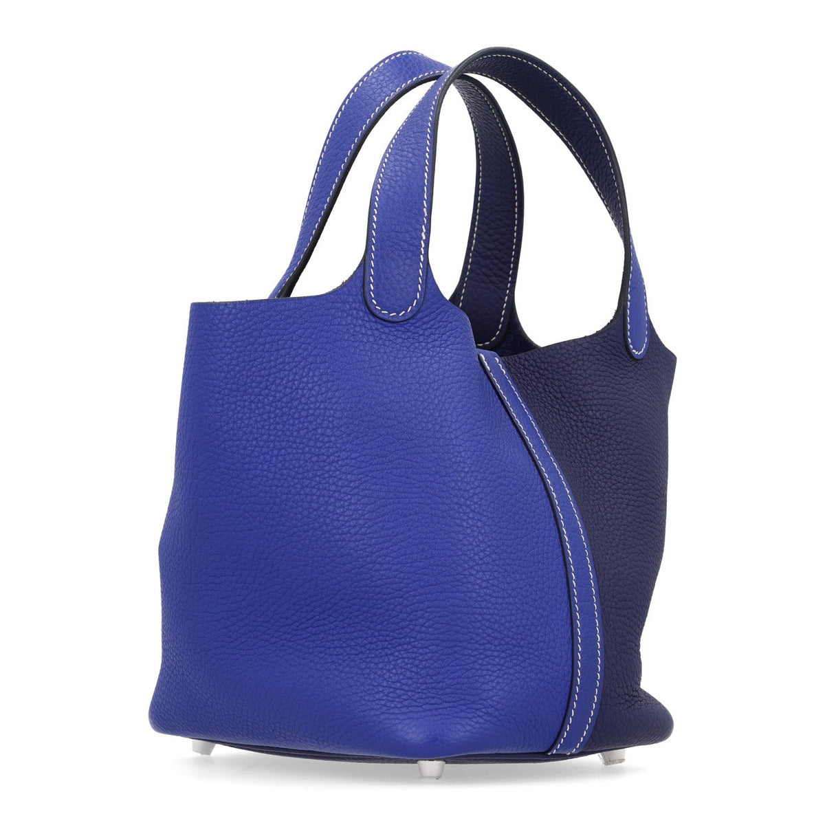 Hermes Taurillon Clemence Casaque Picotin Lock 18 PM Bag Bleu Electrique Bleu Encre