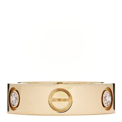 Cartier 18K Pink Gold 3 Diamond 5.5mm LOVE Ring 50 5.25