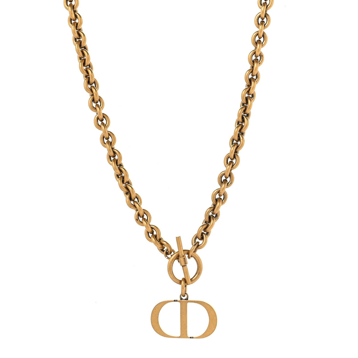 Christian Dior Aged Gold Metal 30 Montaigne Necklace