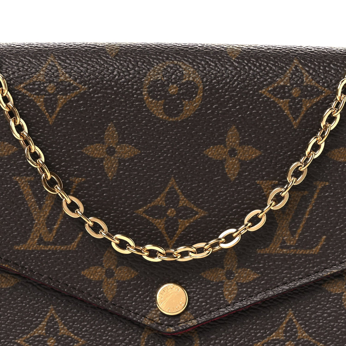 Louis Vuitton Monogram Pochette Felicie Chain Wallet Fuchsia 1927270