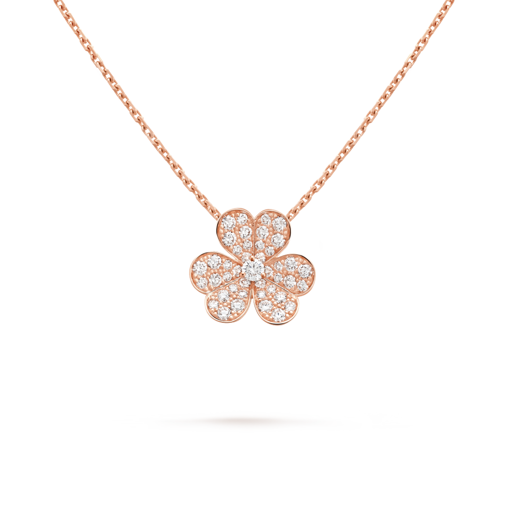 18K Gold Diamond VCA Frivole Small Pendant
