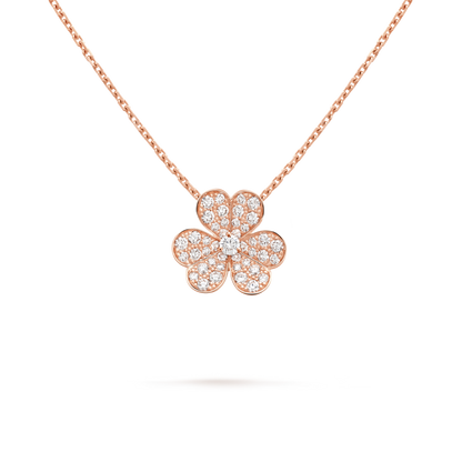 18K Gold Diamond VCA Frivole Small Pendant