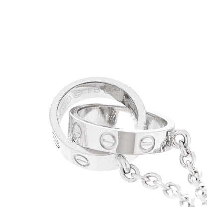 Cartier 18K White Gold Interlocking LOVE Necklace