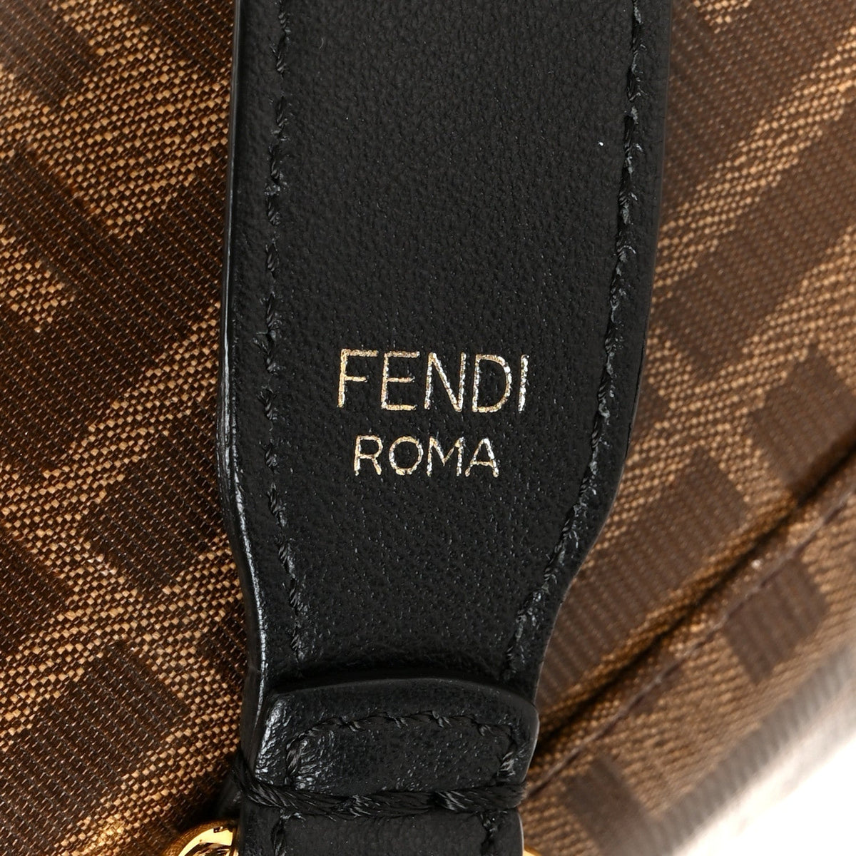 Fendi Glazed Fabric Vitello Mon Tresor Grande Mogano Panna Black
