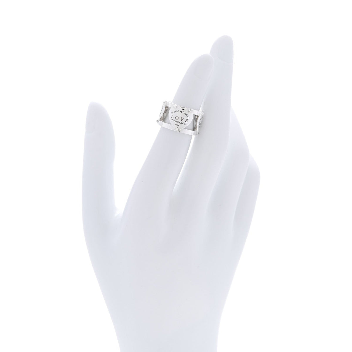 Tiffany Sterling Silver Return to Tiffany Heart Wide Band Ring 47 4