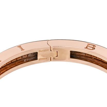 Bulgari 18K Rose Gold Diamond B.Zero1 Pave Bangle Bracelet S