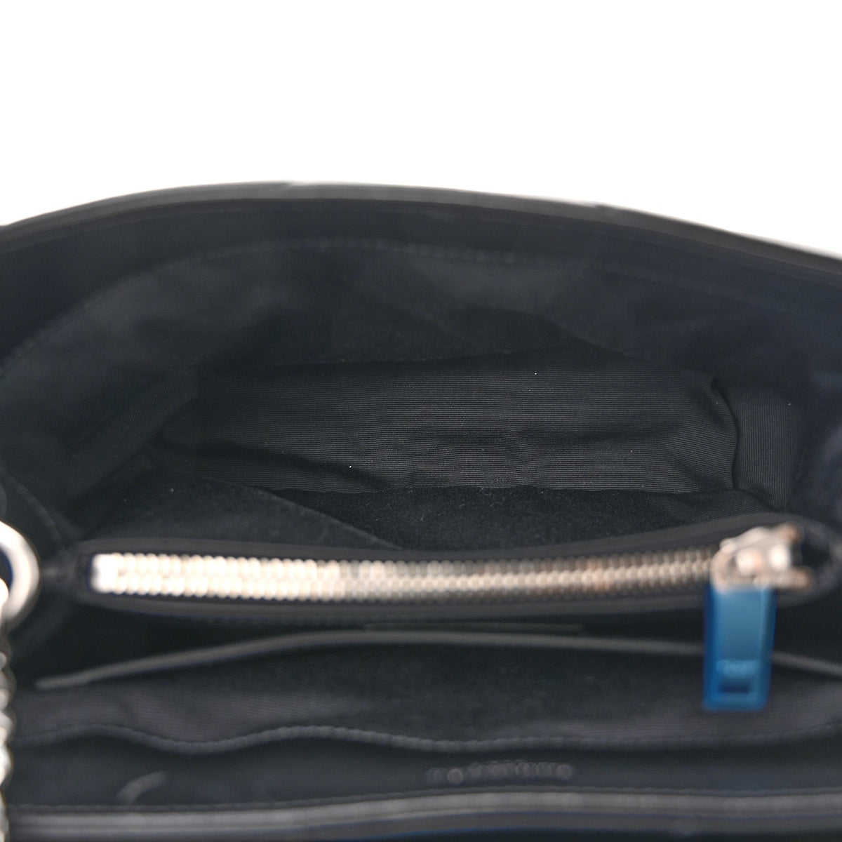Saint Laurent Calfskin Y Quilted Monogram Small Loulou Chain Satchel Black