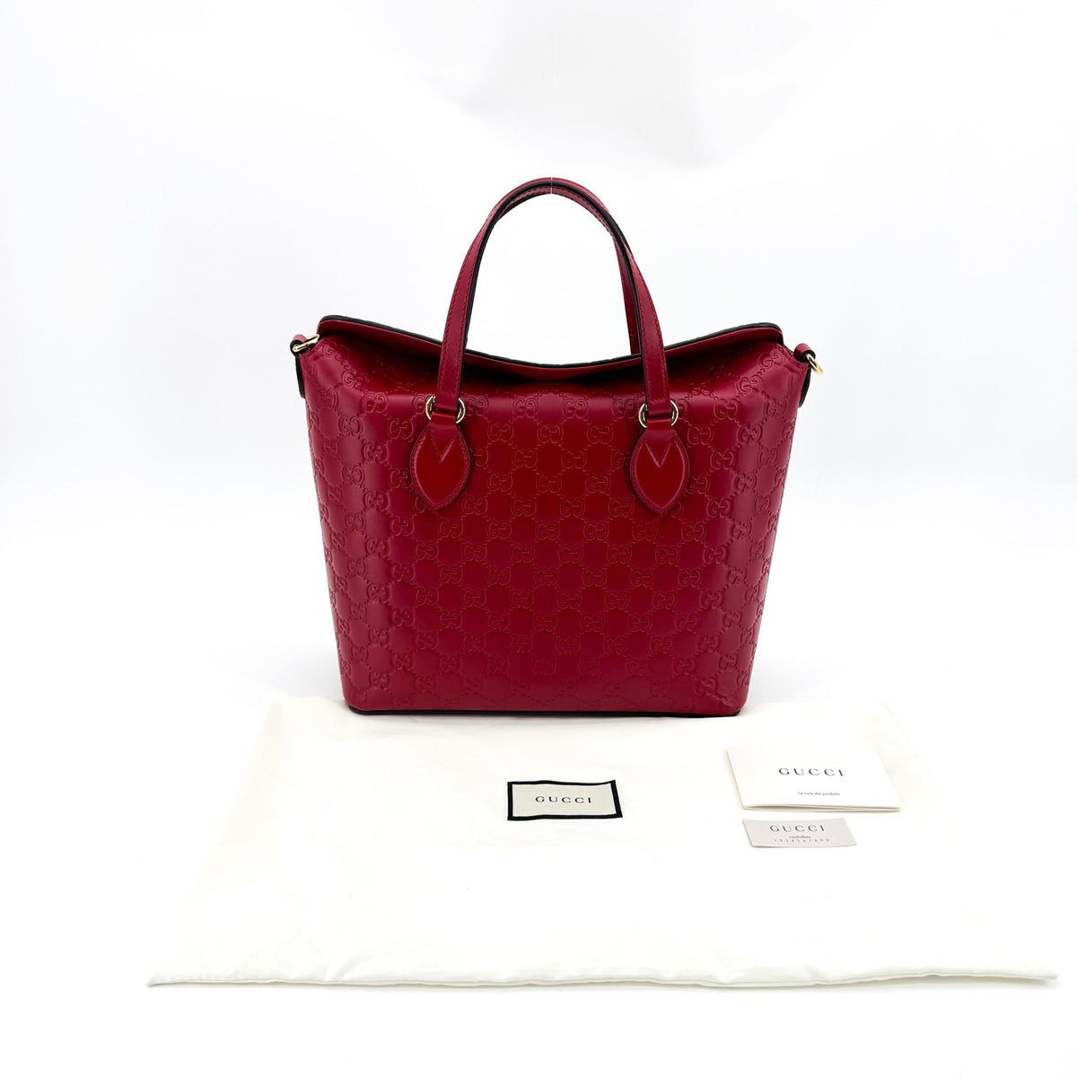 Signature Fold Over Tote Guccissima Leather Medium