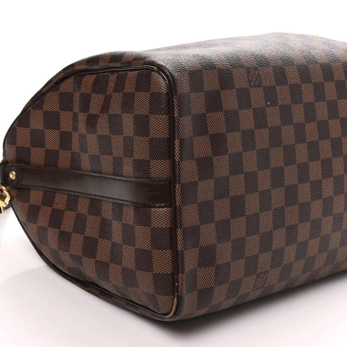 Louis Vuitton Damier Canvas Leather 35 Speedy Bandouliere Bag Brown