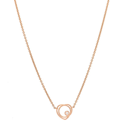 Hermes 18K Rose Gold Diamond TPM Vertige Coeur Necklace