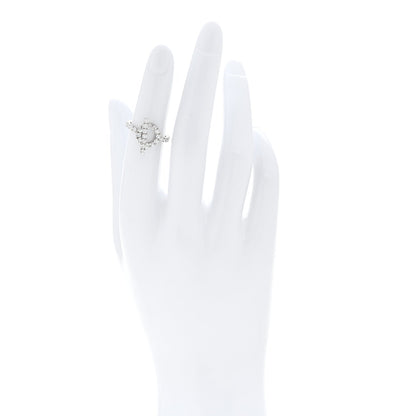 Hermes 18K White Gold Diamond Finesse Ring 49 4.75