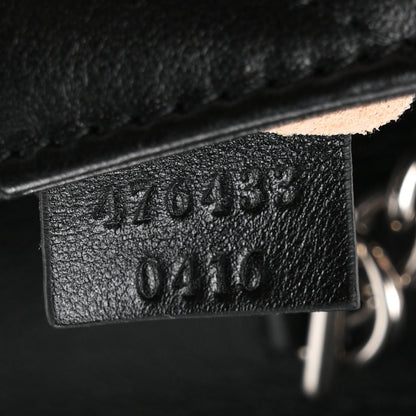 Gucci Calfskin Matelasse Studded Super Mini GG Marmont Shoulder Bag Black