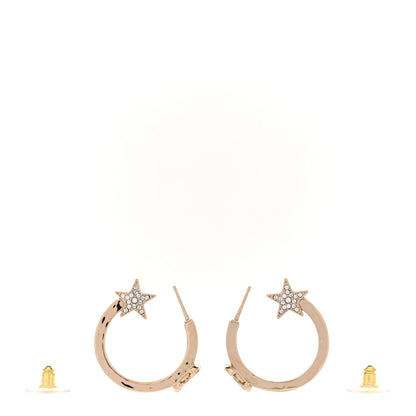 Chanel Metal Crystal CC Hoop Earrings Gold