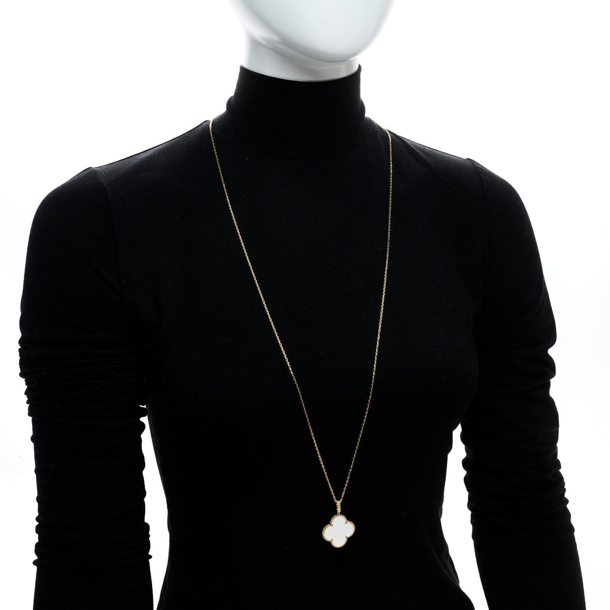 Van Cleef & Arpels 18K Yellow Gold Mother of Pearl Magic Alhambra Long Necklace