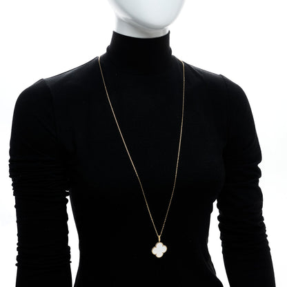 Van Cleef & Arpels 18K Yellow Gold Mother of Pearl Magic Alhambra Long Necklace