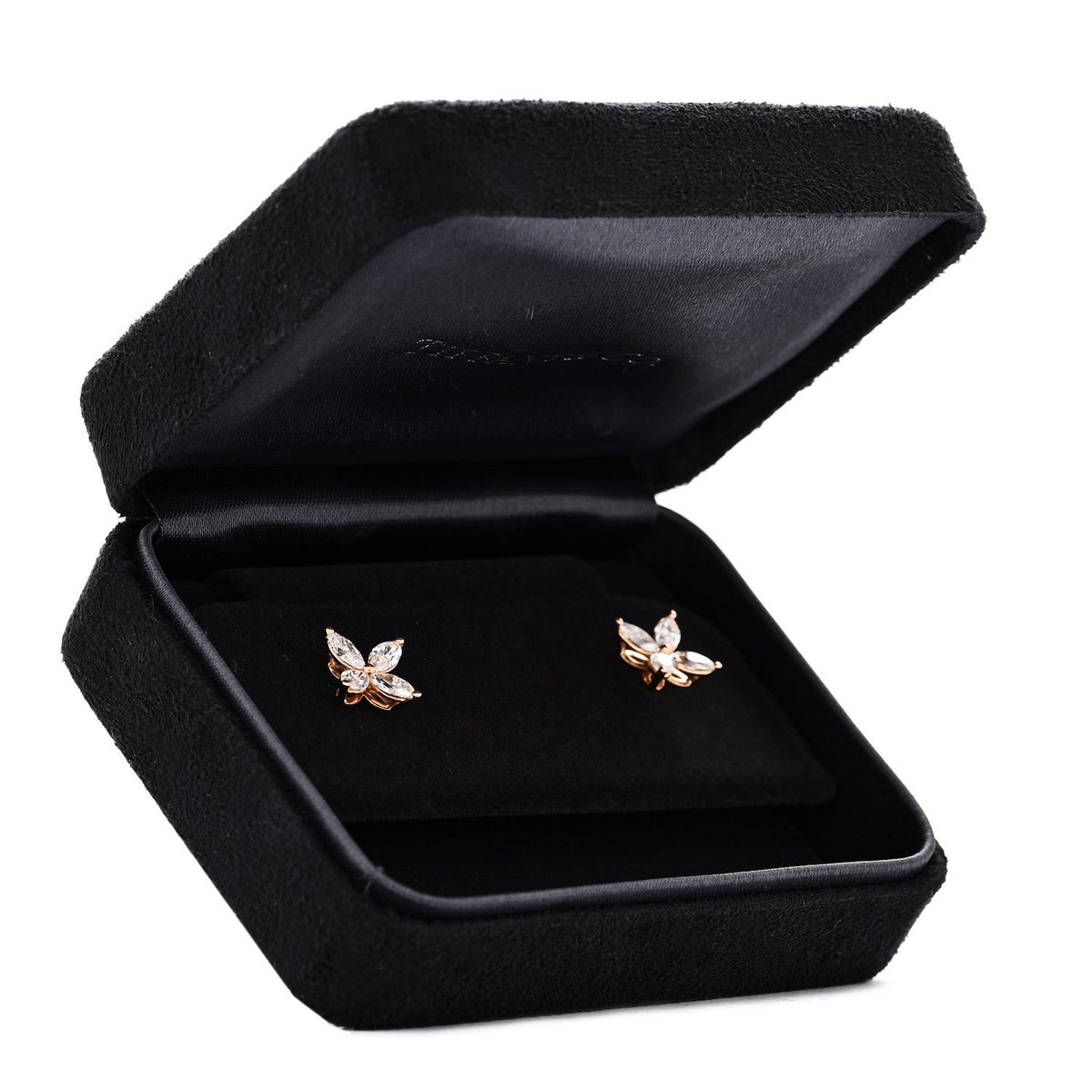 Tiffany 18K Rose Gold Diamond .92ct Medium Victoria Earrings