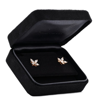 Tiffany 18K Rose Gold Diamond .92ct Medium Victoria Earrings