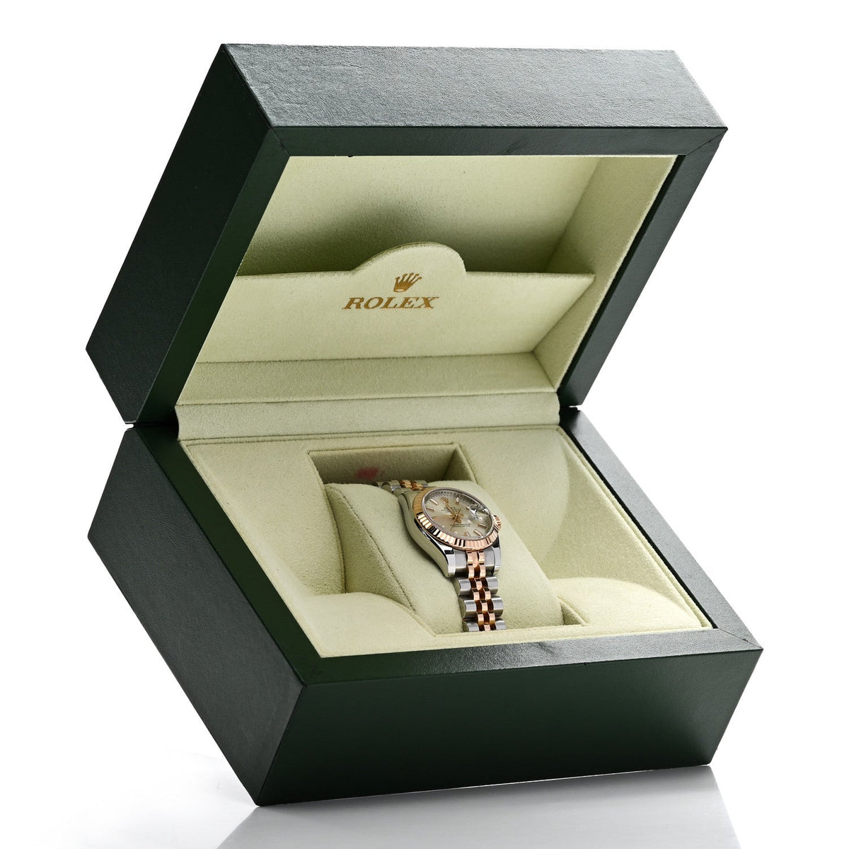 Rolex Stainless Steel 18K Everose Gold 26mm Oyster Perpetual Datejust Watch Silver 179171