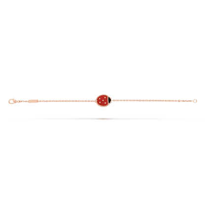 18K Rose Gold Onyx Carnelian VCA Lucky Spring Bracelet