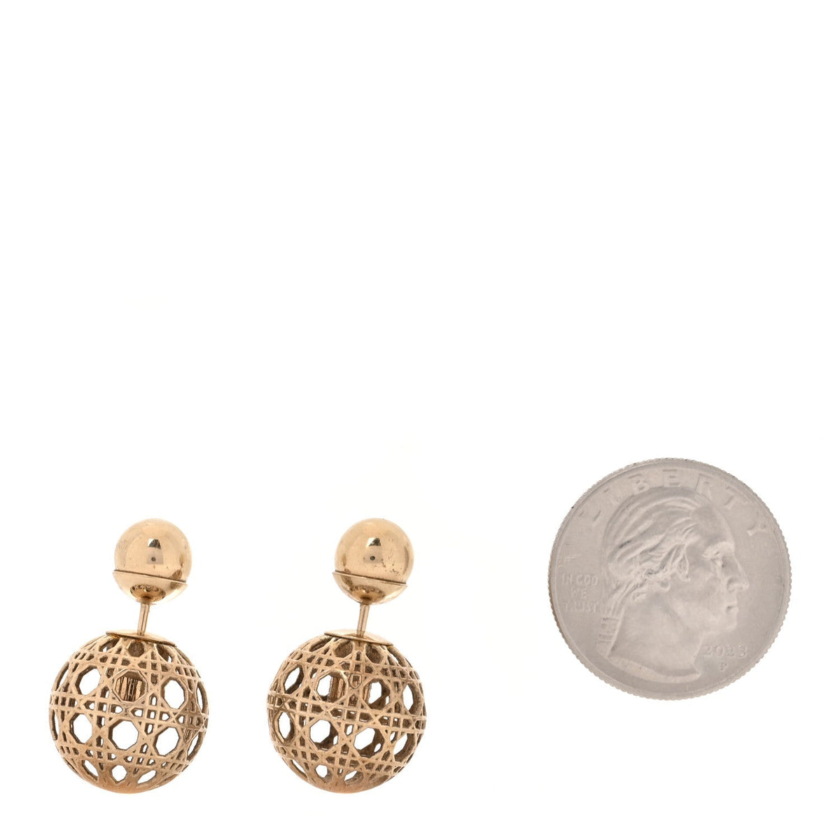 Christian Dior Gold Cannage Mise En Dior Tribal Earrings
