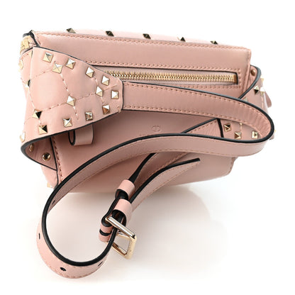 Valentino Garavani Lambskin Rockstud Spike Belt Bag 85 Water Rose