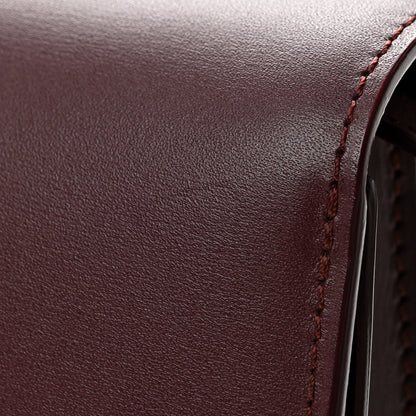 Celine Box Calfskin Medium Classic Box Flap Bag Burgundy