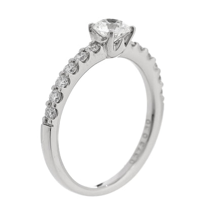Parker & West Platinum Diamond .37ct Solitaire Ring 49 5