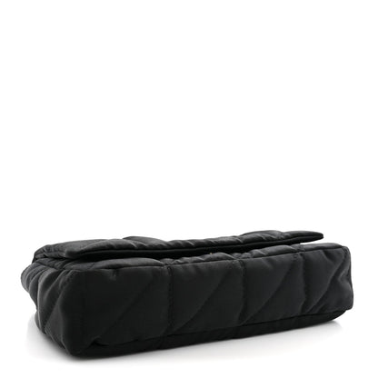 Saint Laurent Satin Patchwork Monogram Medium Jamie Bag Black