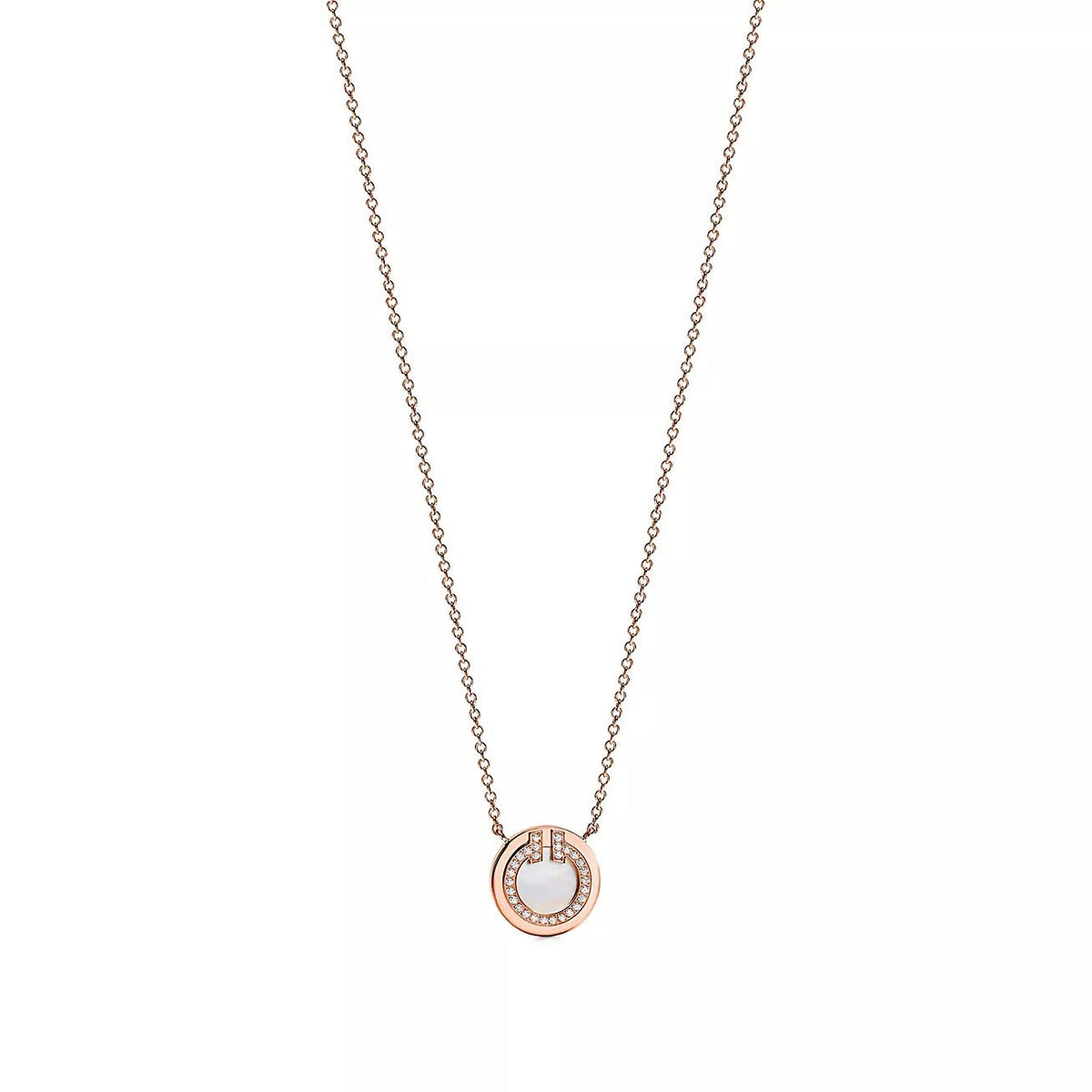 18K Gold Diamond Tiffany T Pendant