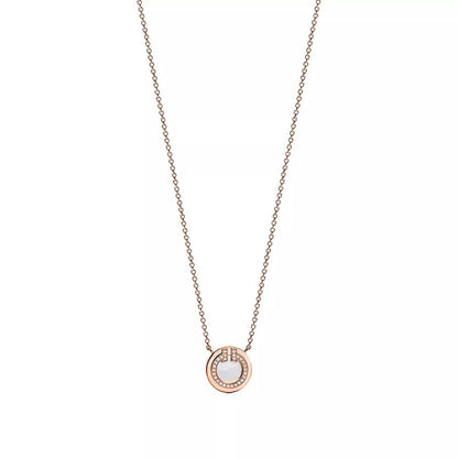 18K Gold Diamond Tiffany T Pendant