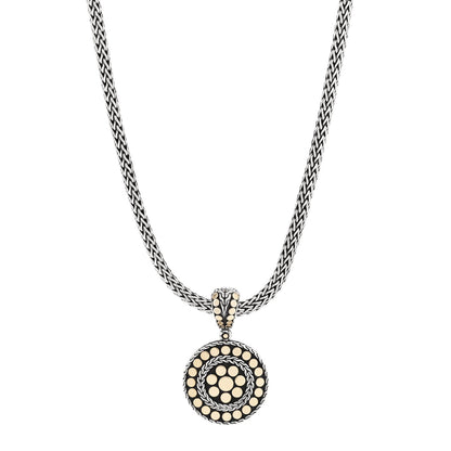John Hardy Sterling Silver 18K Yellow Gold Dot Enhancer Pendant Necklace