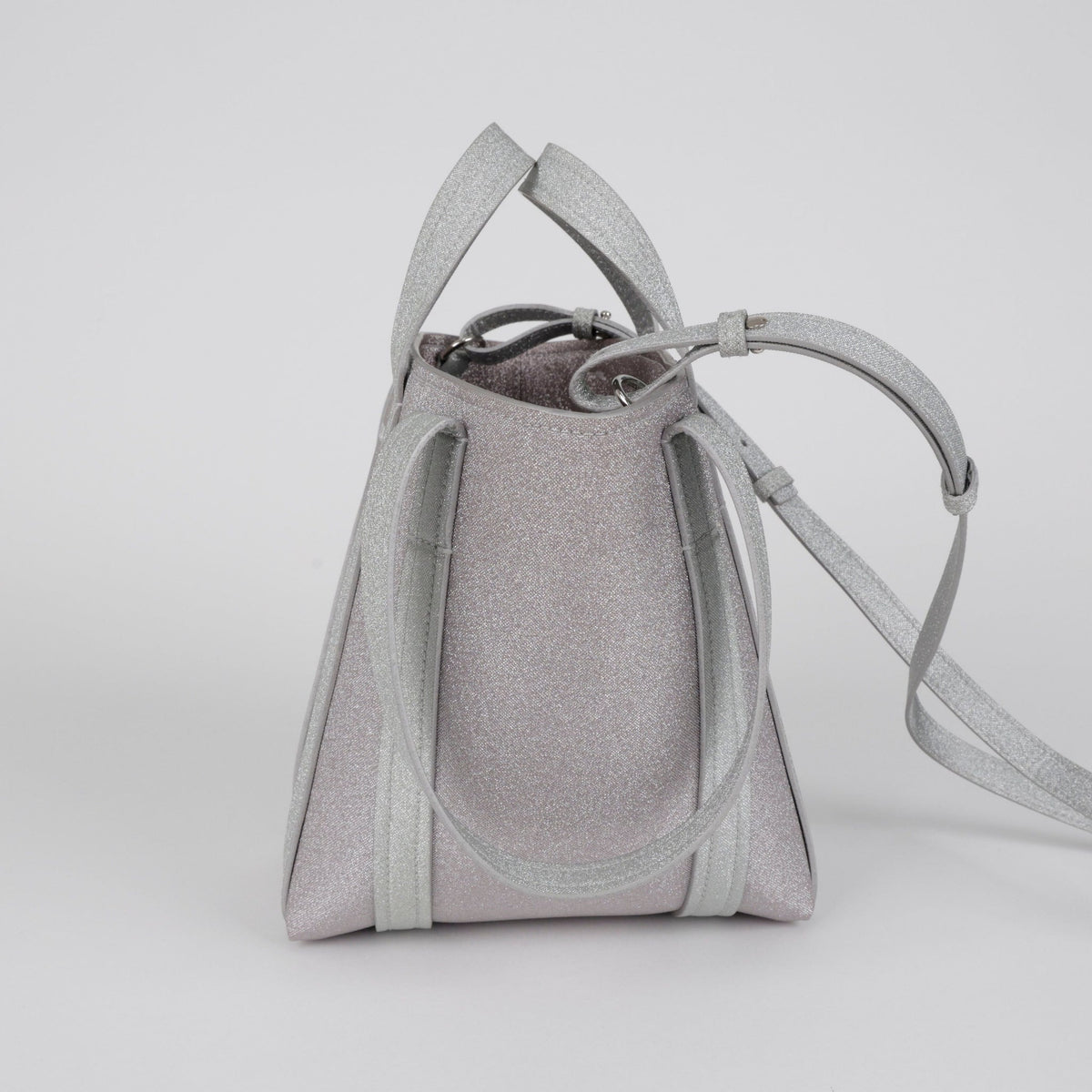 Hourglass Top Handle Bag Glitter Leather Small