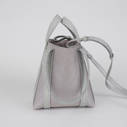 Hourglass Top Handle Bag Glitter Leather Small