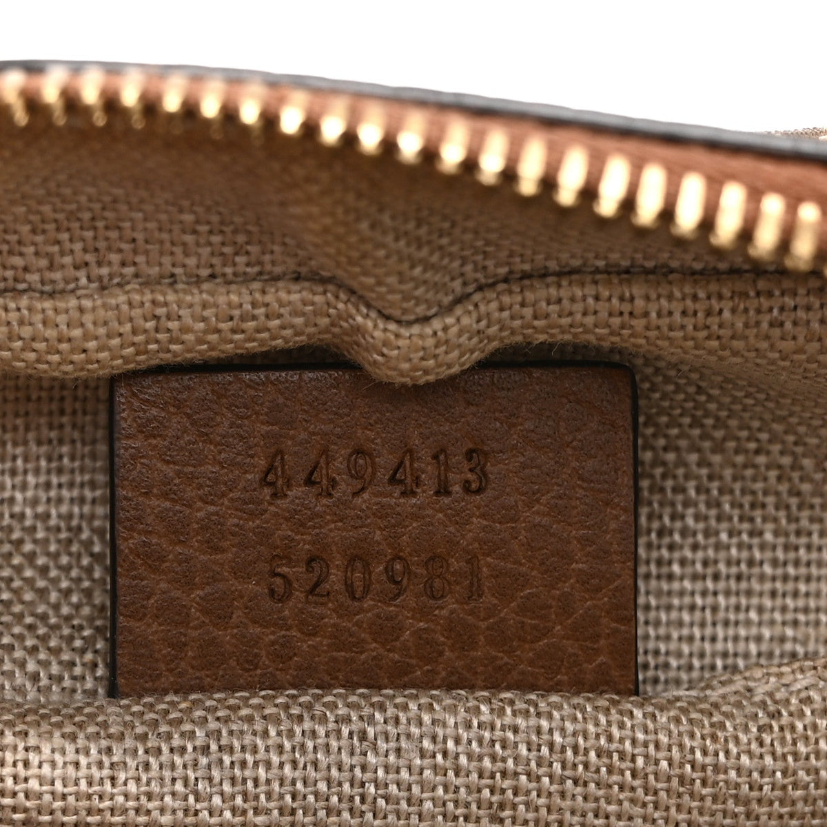 Gucci Monogram Mini Bree Messenger Bag Beige Tabacco