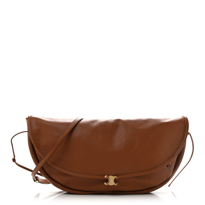 Celine Shiny Lambskin Soft Triomphe Little Half Moon Bag Brick 1982484