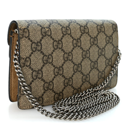 Gucci GG Supreme Monogram Super Mini Dionysus Shoulder Bag Taupe