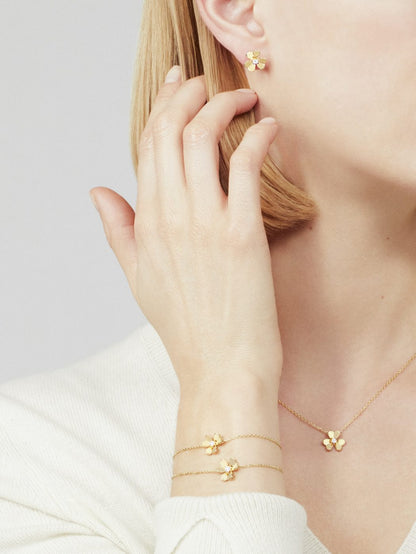 18K Gold Diamond VCA Frivole Mini Bracelet